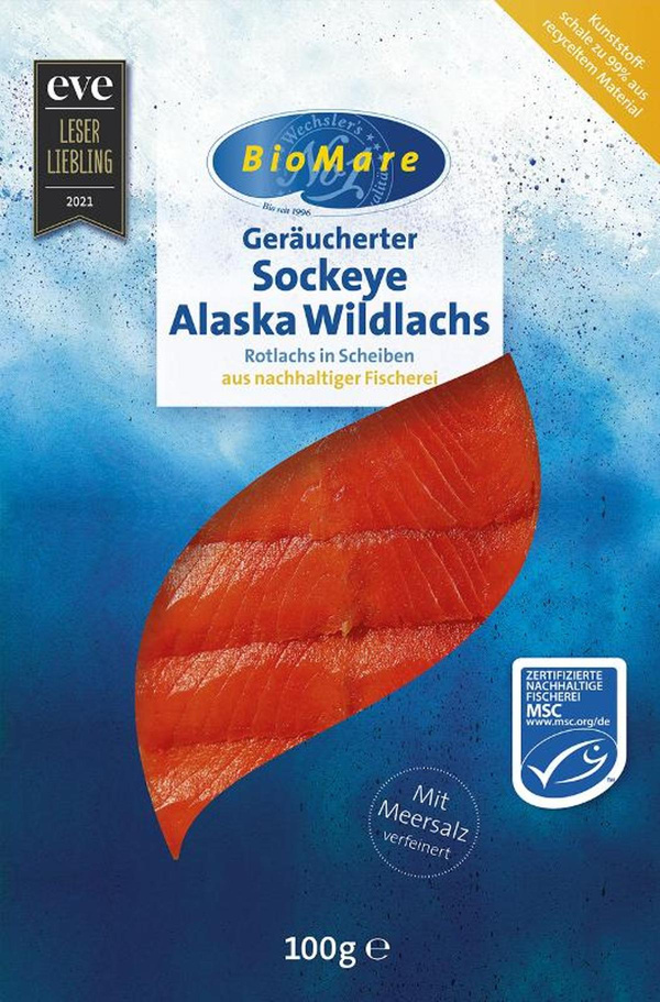 Produktfoto zu Alaska Wildlachs, geräuchert 100g