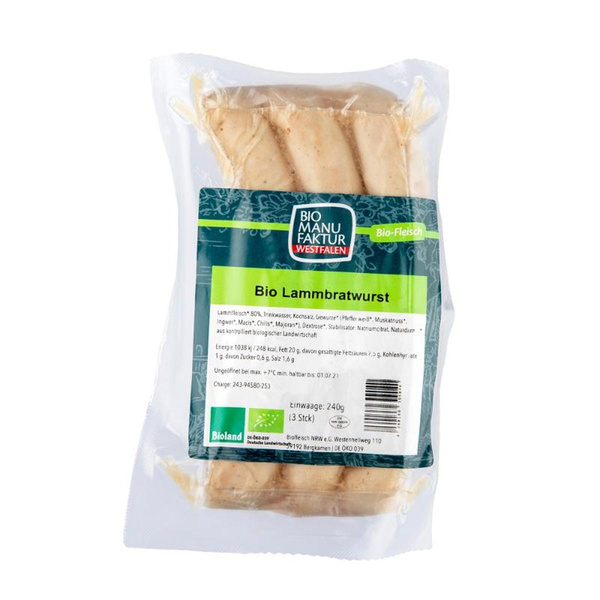 Produktfoto zu Lammbratwurst, 3er