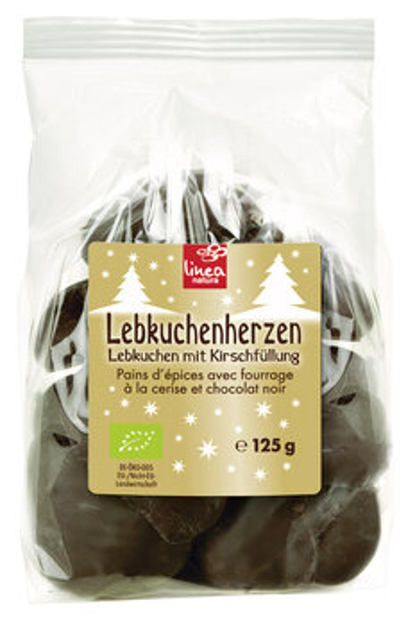 Produktfoto zu Lebkuchenherzen Zartbitter, gefüllt