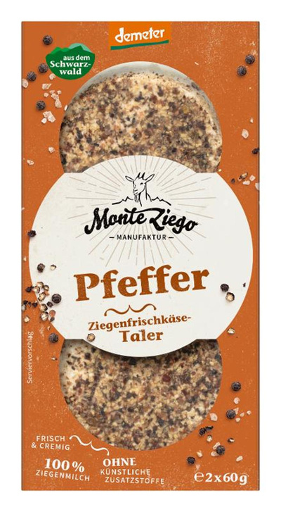 Produktfoto zu Ziegenfrischkäse Taler Pfeffer